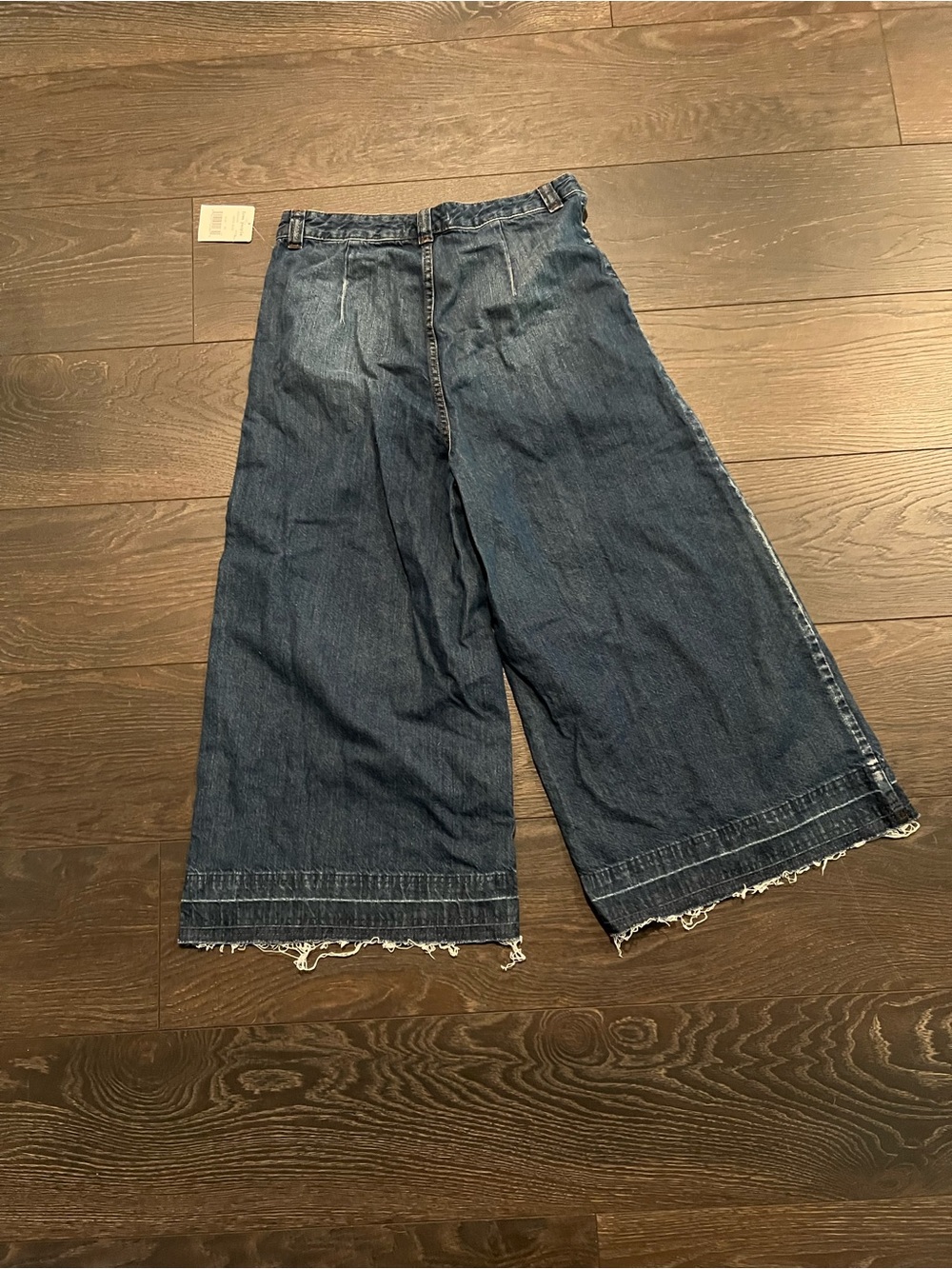 Free People we the Free Wide-Leg Cropped Jeans in Dark Blue Denim Sz 31 NEW - Picture 8 of 11